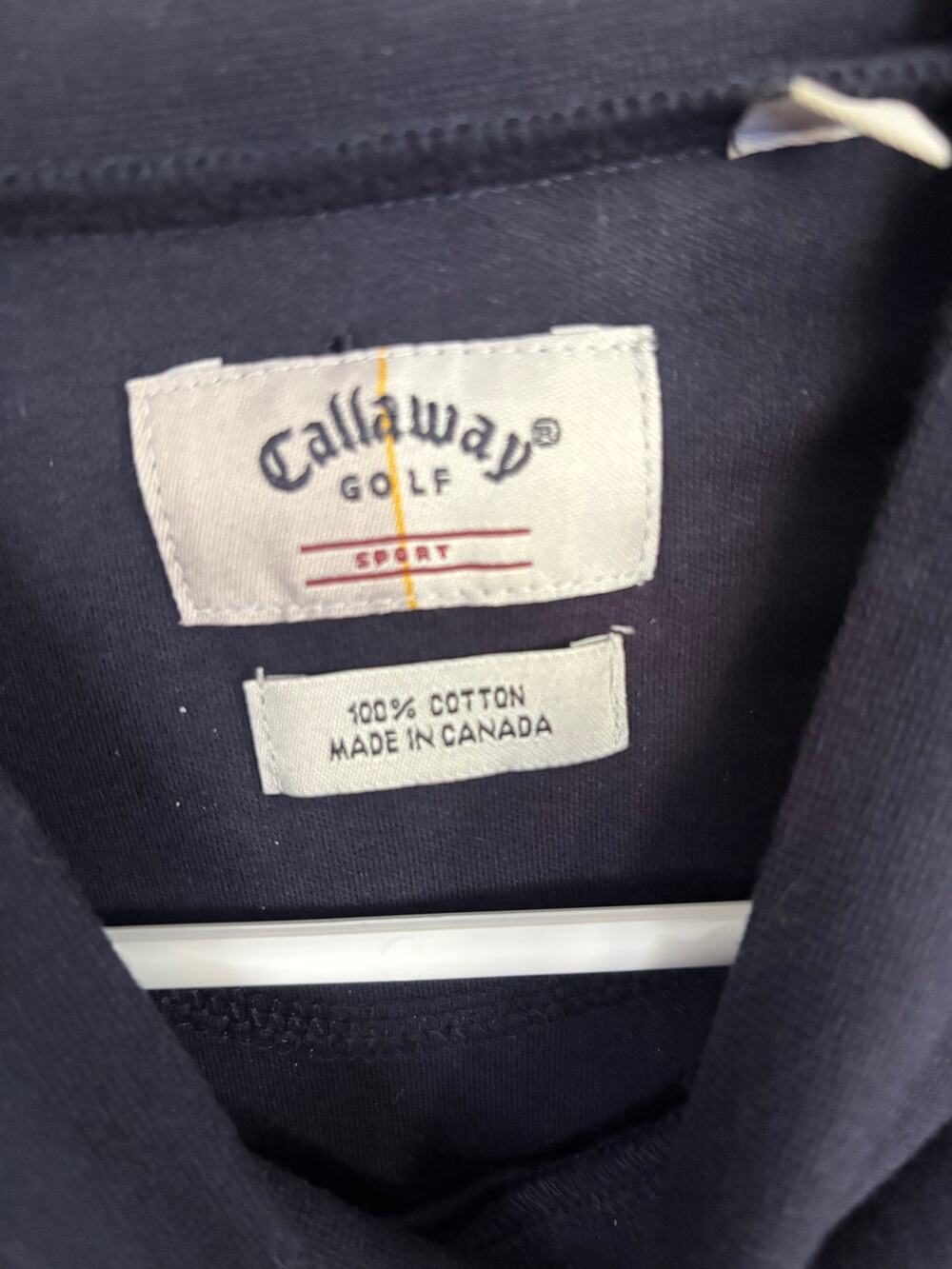 Callaway Golf Sport Mock Neck Long Sleeve Shirt Mens Large Navy Cotton Vintage